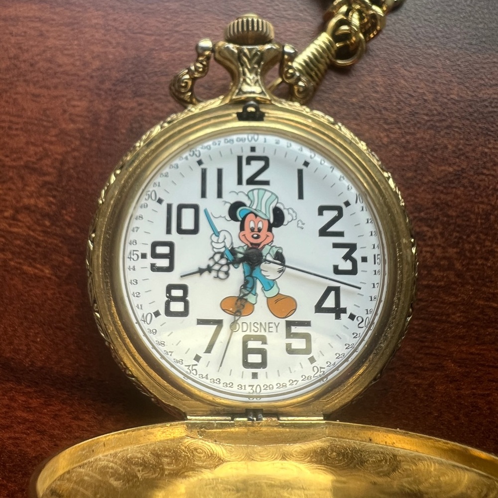 Disney Train Engineer Mickey Mouse Pocket Watch